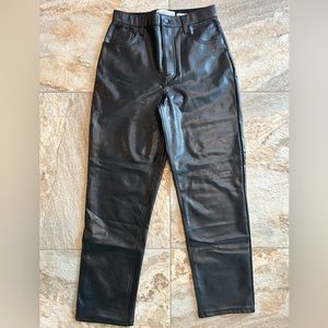 Abercrombie Curve Love Vegan Leather Ultra High Rise Ankle Straight Pants NWT